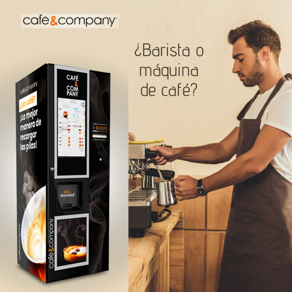 Barista o máquina expendedora de café